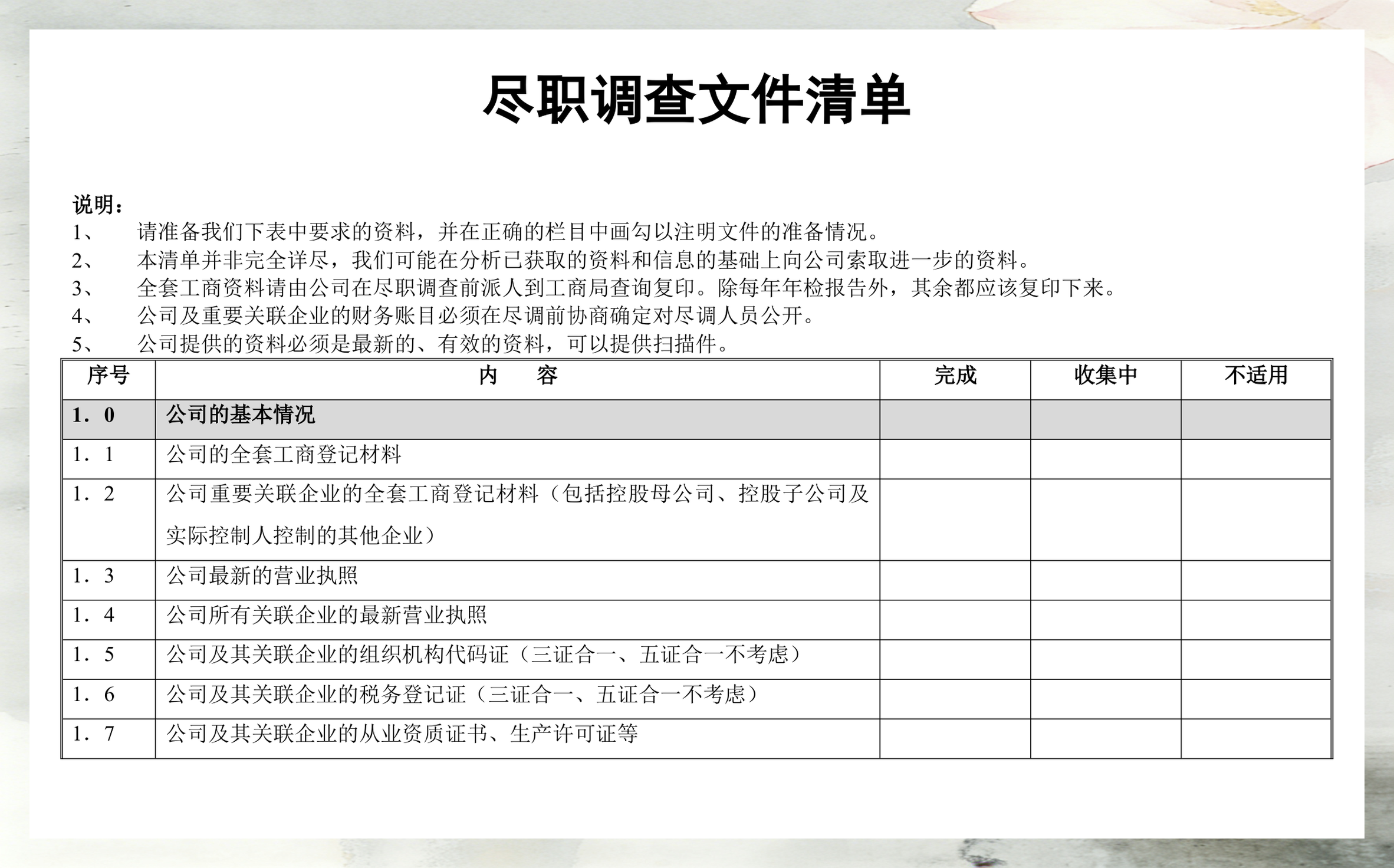 尽调清单模板定制(尽调资料清单如何提供)雅安市 尽调清单模板定制(尽调资料清单如何提供)雅安市
